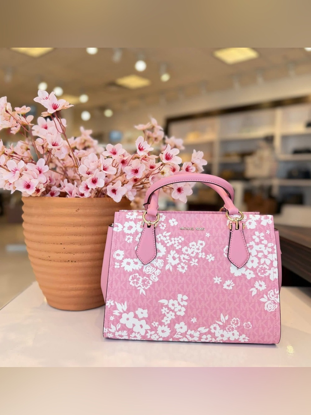 Michael Kors Carnation/Pink Medium Marilyn Satchel - Picture 2 of 11